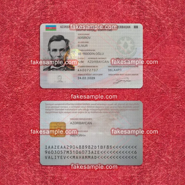 Azerbaijan National ID Card Fake Template