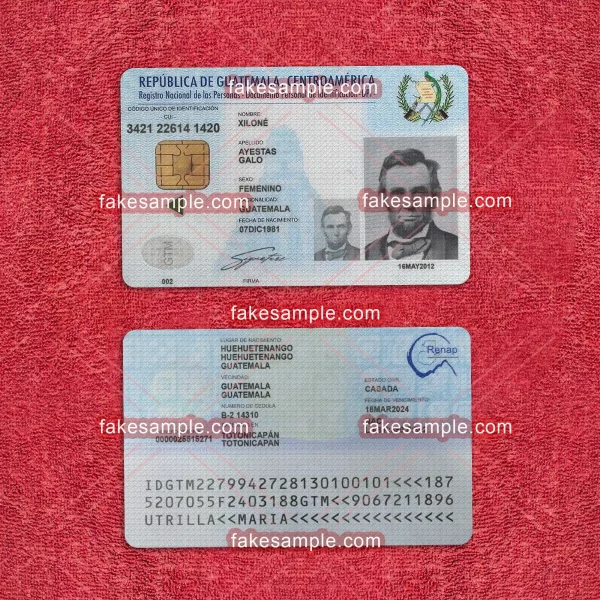 Guatemala National ID Card Fake Template