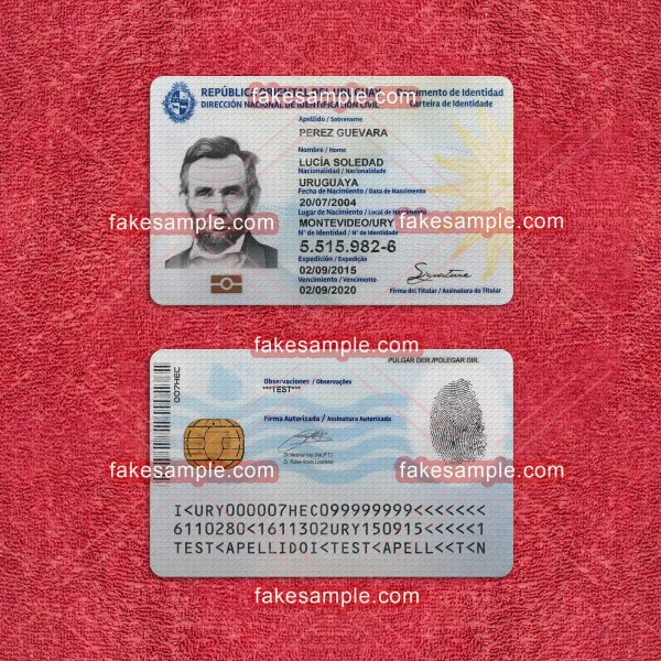 Uruguay National ID Card Fake Template