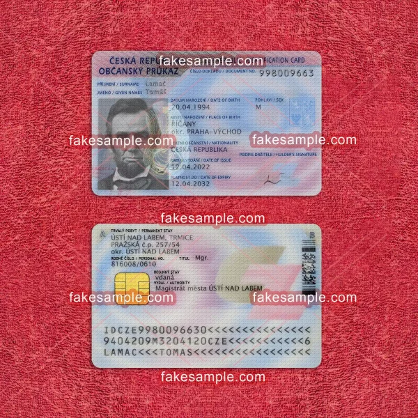 Czechia / Czech National ID Card Fake Template