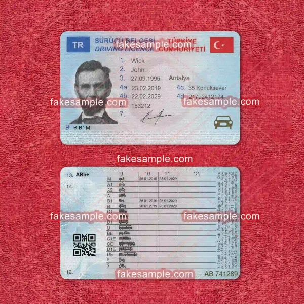 Turkey Driver Licence Fake Template