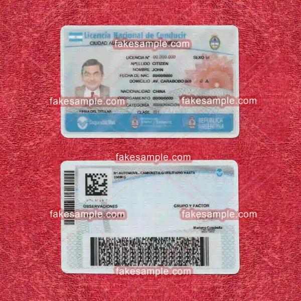 Argentina Driver Licence Fake Template