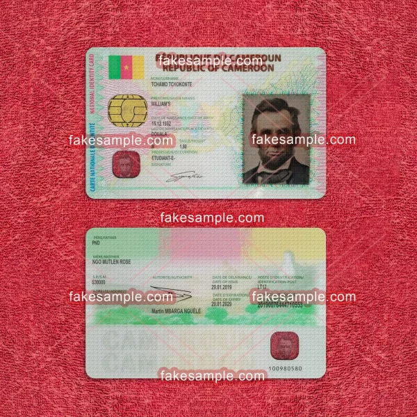 Cameroon National ID Card Fake Template