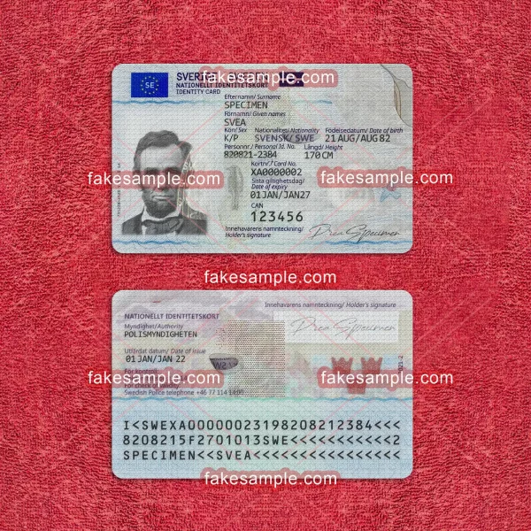 Sweden National ID Card Fake Template