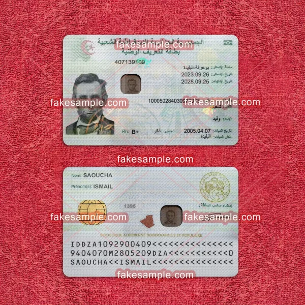 Algeria Driver Licence Fake Template