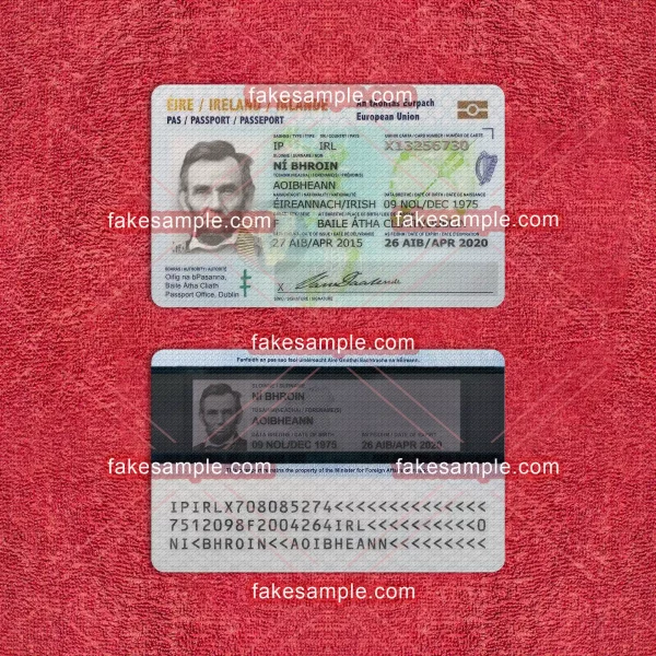 Ireland National ID Card Fake Template