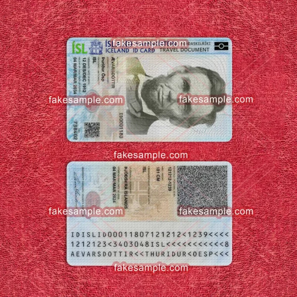 Iceland National ID Card Fake Template