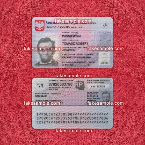 Poland National ID Card Fake Template