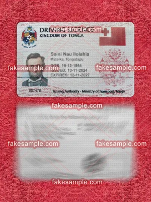 Tonga Driver Licence Fake Template