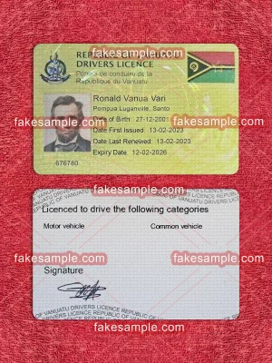 Vanuatu Driver Licence Fake Template