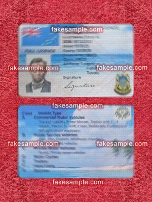 Tuvalu Driver Licence Fake Template