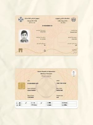 Afghanistan driver license psd fake template