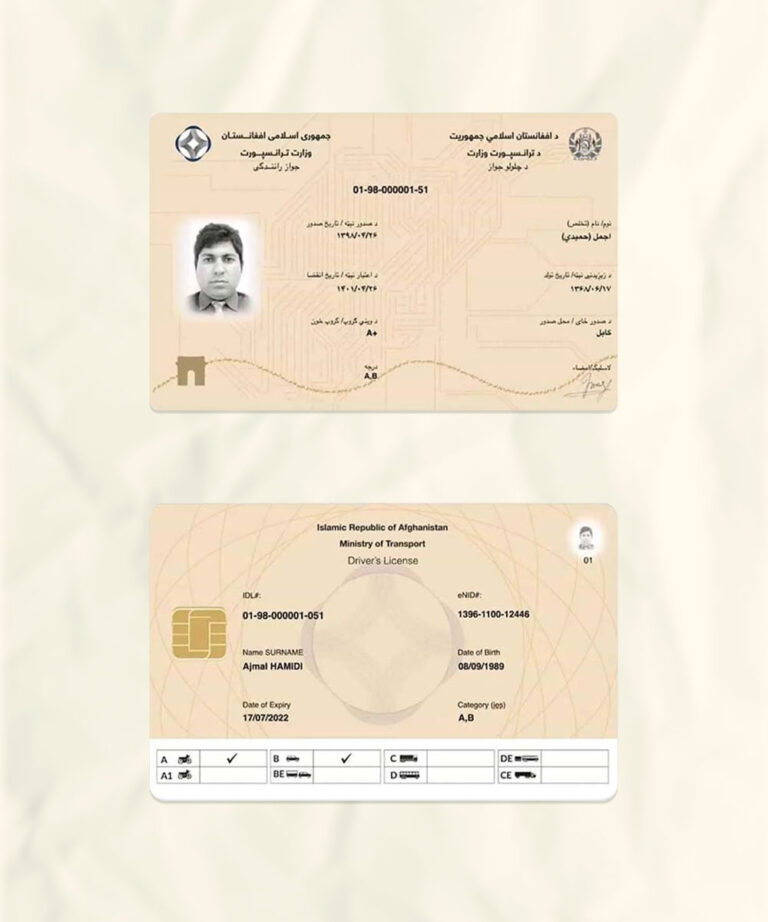 Afghanistan Driver Licence Fake Template | download fake | Fakesample