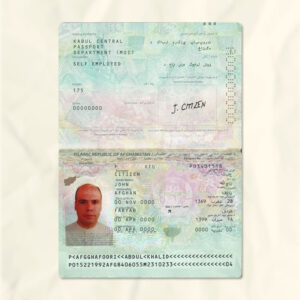 Afghanistan passport fake template