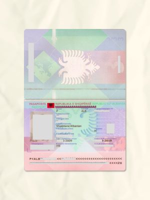 Albania passport fake template