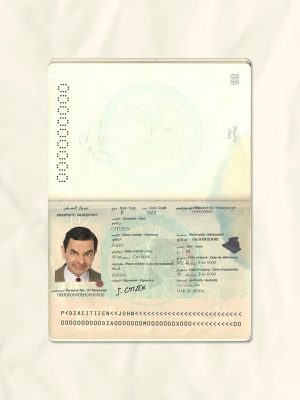 Algeria passport fake template