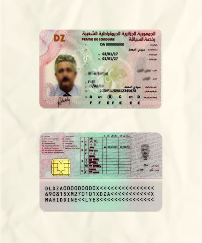 Algeria Driver Licence Fake Template | download fake | Fakesample