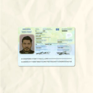Andorra passport fake template
