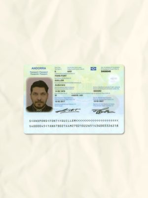 Andorra passport fake template