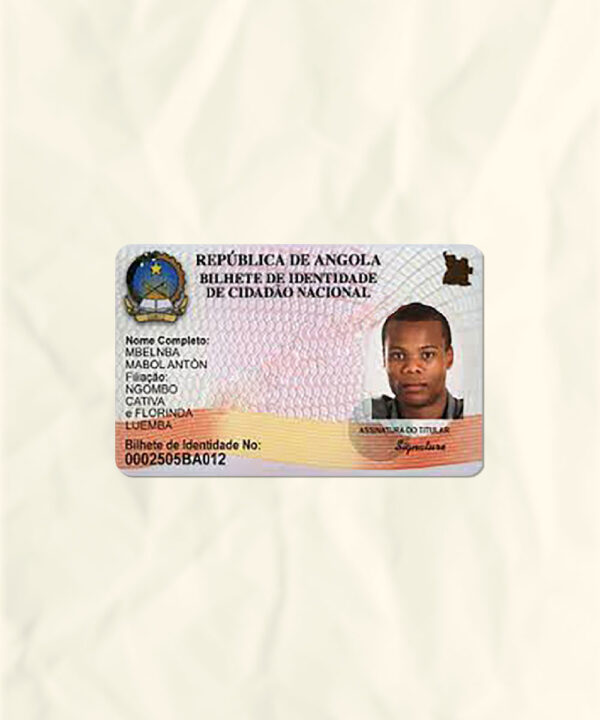 Angola National Identity Card Fake Template