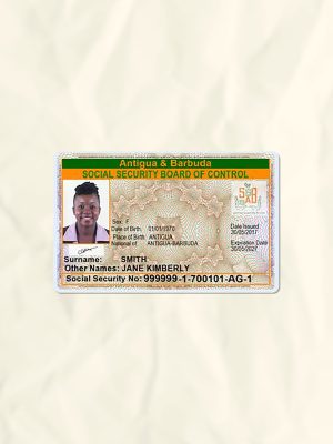 Antigua and Barbuda National Identity Card Fake Template