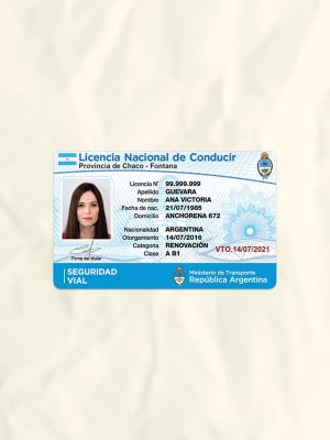 Argentina driver license psd fake template