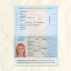 Armenia passport fake template