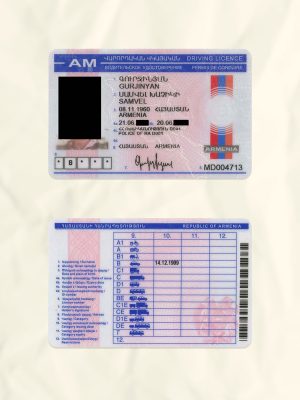 Armenia driver license psd fake template