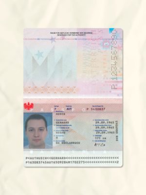 Austria passport fake template