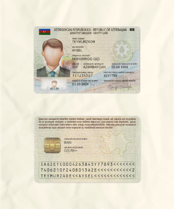 Azerbaijan National Identity Card Fake Template