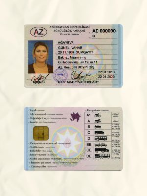 Azerbaijan driver license psd fake template