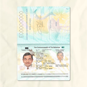 Bahamas passport fake template