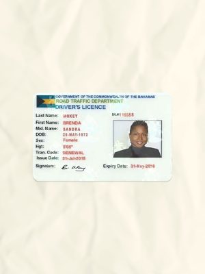 Bahamas driver license psd fake template