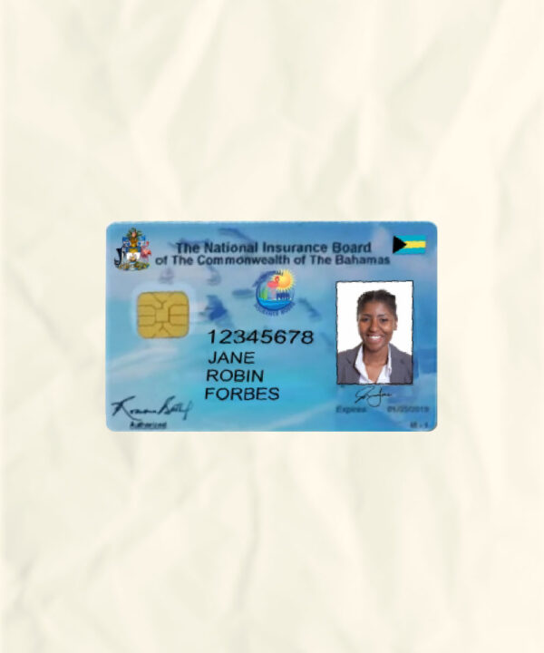 Bahamas National Identity Card Fake Template