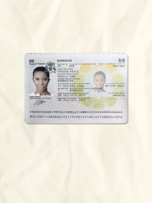 Barbados passport fake template