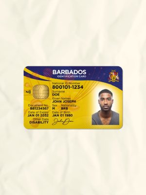 Barbados National Identity Card Fake Template