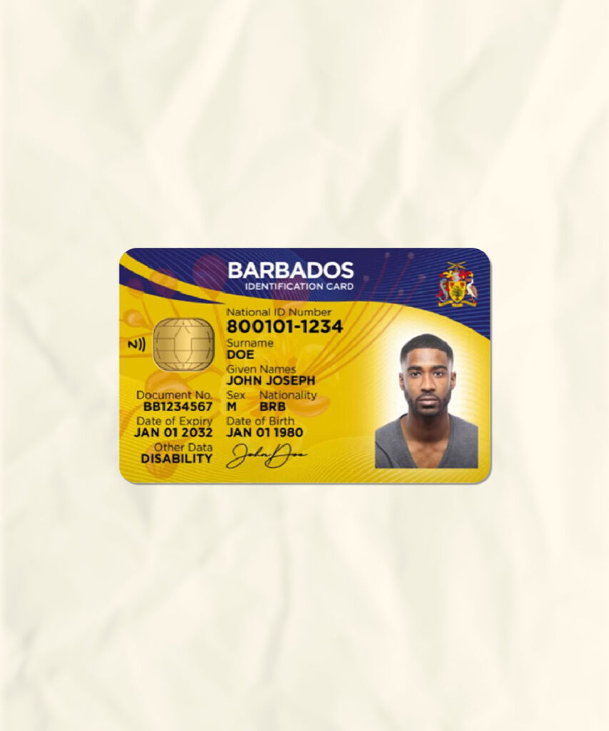 Barbados National Id Card Fake Template Download Fake Fakesample