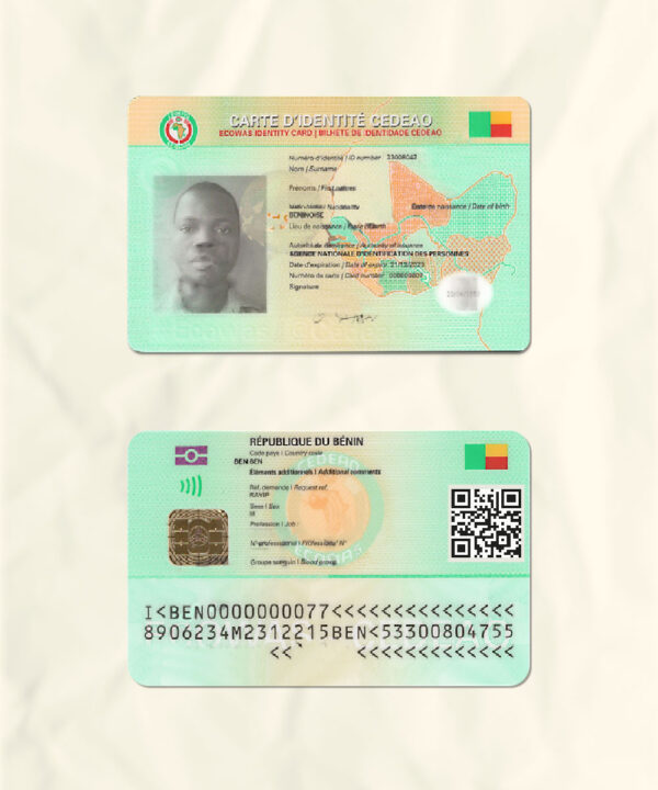 Benin National Identity Card Fake Template