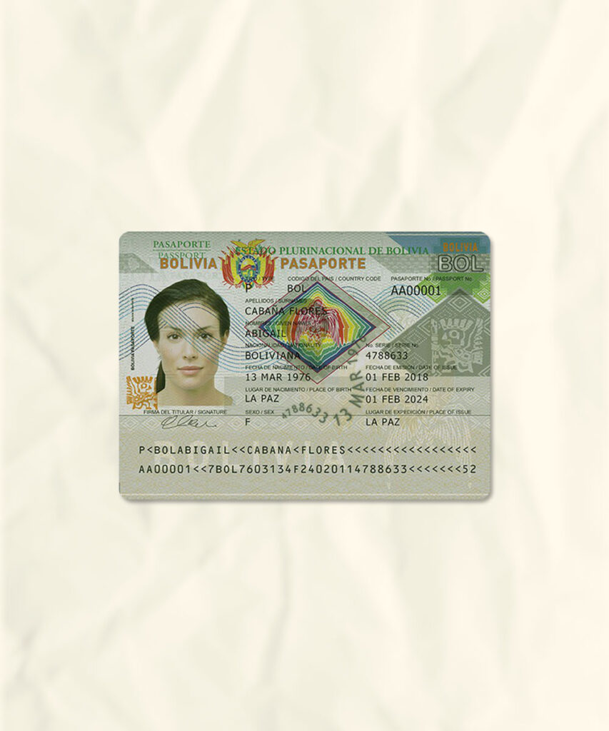 Bolivia Passport Fake Template | download fake | Fakesample