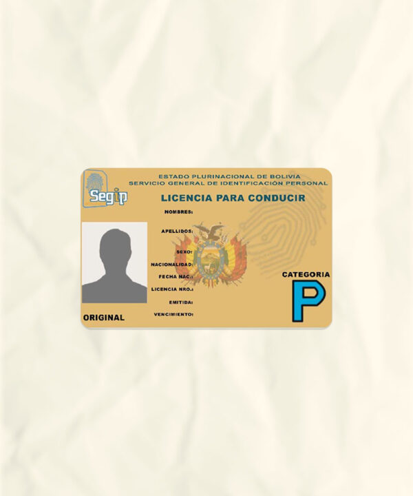 Bolivia driver license psd fake template