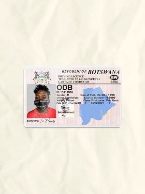 Botswana driver license psd fake template