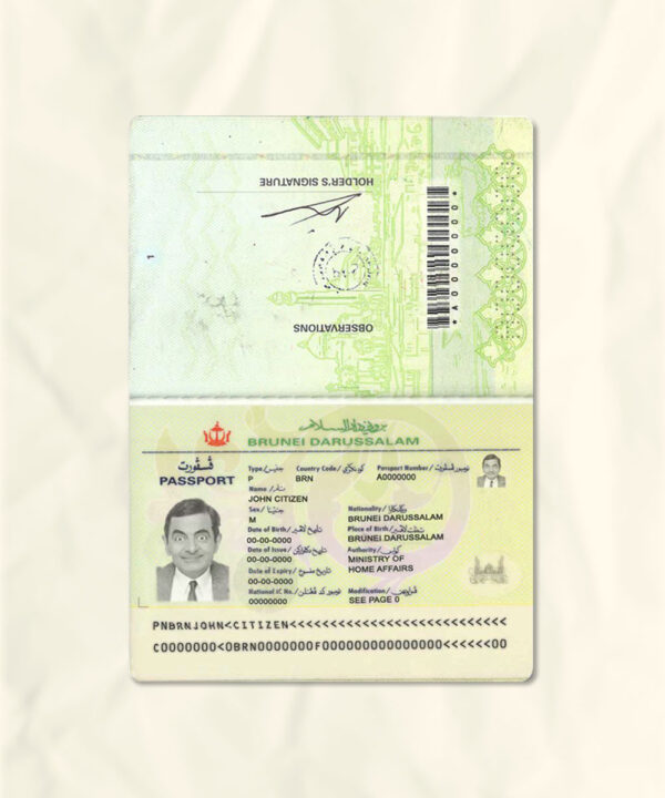 Brunei passport fake template