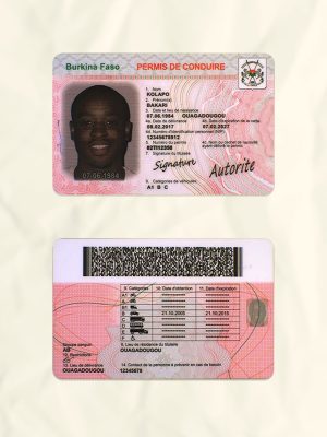 Burkina Faso driver license psd fake template