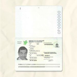 Burundi passport fake template