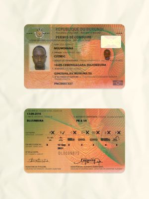 Burundi driver license psd fake template