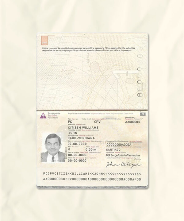 Cabo Verde passport fake template