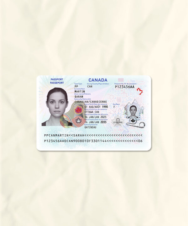 Canada passport fake template