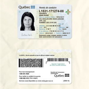 Canada-Quebec driver license psd fake template
