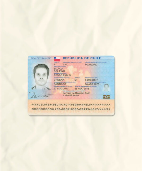Chile passport fake template