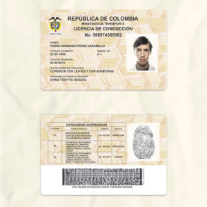 Colombia driver license psd fake template